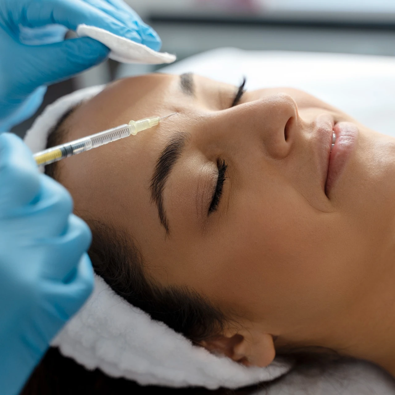aesthetic injection procedure for forehead wrinkles at a luxury medical spa in Bentonville Arkansas